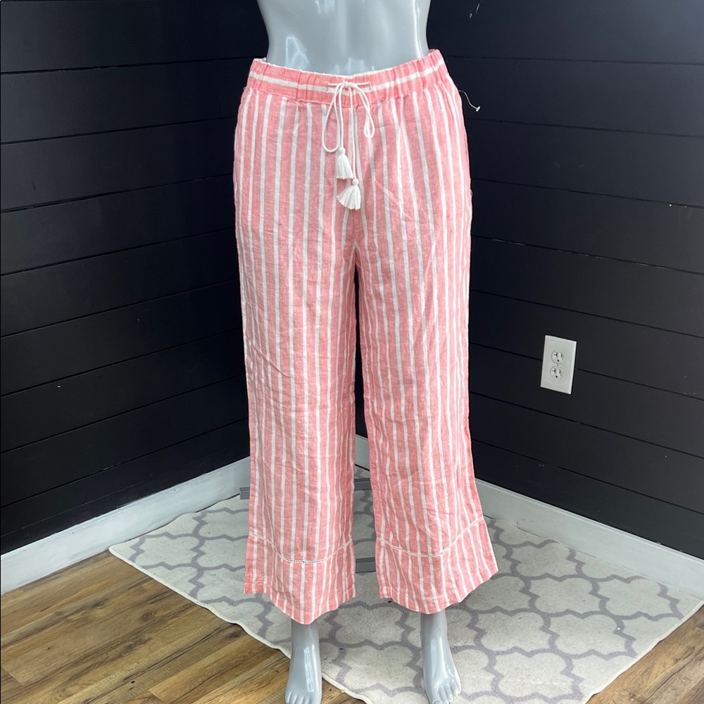 C&C California Pull on Striped Linen Pants NWOT